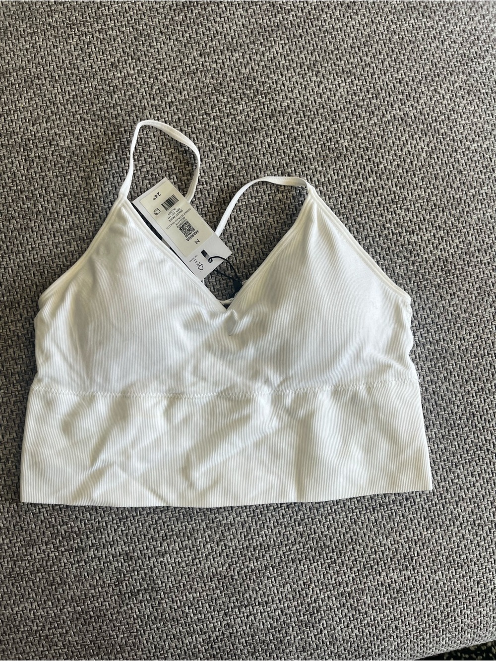 Dynamite White Seamless V-Neck Bralette